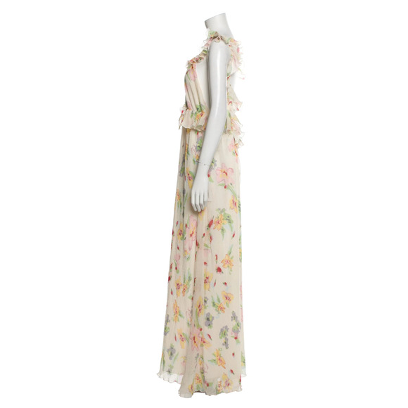 NWT! For Love & Lemons L Romantic Abby Floral Maxi Dress Backless Ruffle Cream - Picture 6 of 11